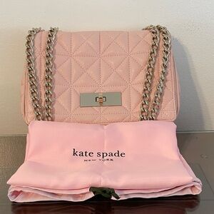 Kate Spade Blush Quilted Shoulder Bag with Chain